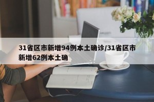 31省区市新增94例本土确诊/31省区市新增62例本土确