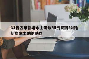 31省区市新增本土确诊55例陕西52例/新增本土病例陕西
