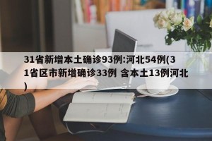 31省新增本土确诊93例:河北54例(31省区市新增确诊33例 含本土13例河北)